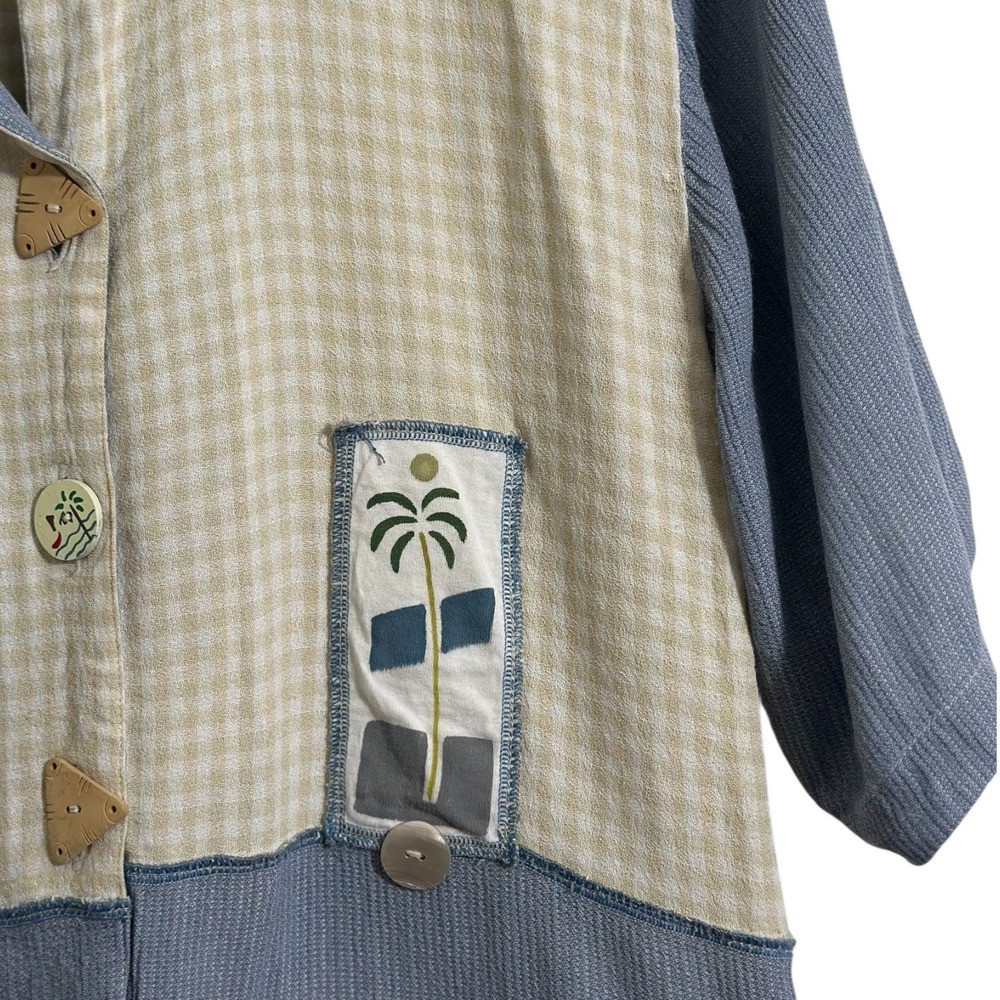 Alexandria Pierce Vintage Nautical Patchwork Costal 90's Button Up Women's L - Picture 4 of 11